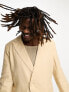 COLLUSION Unisex single wrap linen blazer in neutral co-ord