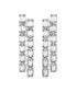 Octagon Cut White Rhodium Plated Millenia Clip Earrings