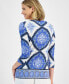 ფოტო #2 პროდუქტის Women's Printed Scoop Neck 3/4-Sleeve Top, Created for Macy's