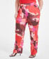 Фото #1 товара Trendy Plus Size Printed Mesh Pants, Created for Macy's