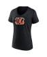Women's Ja'Marr Chase Black Cincinnati Bengals Player Icon Name and Number V-Neck T-shirt