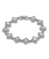 ფოტო #2 პროდუქტის Cubic Zirconia Baguette Stones Design Pattern Link Bracelet