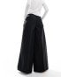 COLLUSION wide leg baggy tailored trousers in black