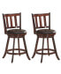 Фото #9 товара Set of 2 25'' Swivel Bar stool Leather Padded Dining Pub