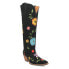 Фото #2 товара Dingo Flower Power Embroidered Floral Snip Toe Cowboy Womens Black Casual Boots