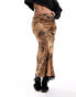 Фото #8 товара Miss Selfridge chiffon double layer bias maxi skirt in animal print