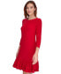 Фото #3 товара Women's 3/4-Sleeve Ruffled-Hem Jersey Dress