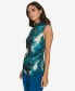 Women's Sleeveless Mesh Abstract-Print Top