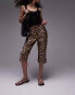 Topshop leopard print capri Разноцветный, 40 - фото #1