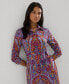 ფოტო #4 პროდუქტის Women's Belted Paisley Shirtdress