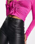 Фото #4 товара Cotton:On vegan leather straight trousers in black