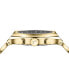 ფოტო #2 პროდუქტის Salvatore Men's Swiss Chronograph Tonneau Gold Ion Plated Stainless Steel Bracelet Watch 42mm