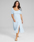 Фото #5 товара Women's Printed Puff-Sleeve Midi Dress, XXS-4X