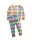 Фото #3 товара Toddler and Little Girls Madras-Print Stretch Jersey Legging Pants