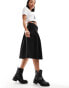 Фото #5 товара ASOS DESIGN pleated knee length skirt in black