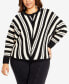 Фото #1 товара Plus Size Indi Round Neck Long Sleeve Sweater