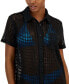Фото #3 товара Women's Crochet Tunic Shirt Cover-Up, Created for Macy's