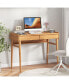 Фото #2 товара Bamboo Writing Desk with 2 Storage Drawers and Open Shelf-Natural