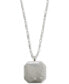 ფოტო #1 პროდუქტის Silver-Tone Pavé Tag Pendant Necklace, 16-3/4" + 3" extender