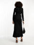 Фото #3 товара Never Fully Dressed textured cut-out tassel midaxi dress in black
