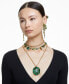 ფოტო #6 პროდუქტის Gold-Tone Green-Hued Crystal Mixed Cut Collar Necklace, 14" + 1-3/4" extender