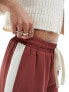 ASOS DESIGN Petite pull on trouser with contrast panel in terracotta