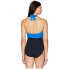 LAUREN Ralph Lauren Women's 236207 One-Piece Black/Blue Swimsuit Size 14