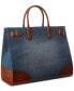 ფოტო #2 პროდუქტის Devyn Denim with Leather Trim Large Tote Bag