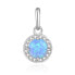 Silver pendant with blue synthetic opal and zircons AGH145 / BL