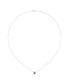 ფოტო #2 პროდუქტის Cushion Cut Garnet Gemstone, Natural Diamond 14K White Gold Birthstone Necklace