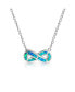 Фото #1 товара Forever Eternity Figure Eight Symbol Love Knot Blue Created Opal Infinity Pendant Necklace Sterling Silver