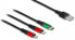 Фото #1 товара Delock USB Charging Cable 3 in 1 Type-A to 2 x Lightning™ / USB Type-C™ 1 m - 1 m - USB A - USB C/Lightning - USB 2.0 - Black - Green - Red
