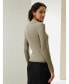 ფოტო #3 პროდუქტის Women's Lapel Collar Spun Silk Cardigan for Women