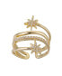 ფოტო #1 პროდუქტის 14K Gold Flash Plated Cubic Zirconia Star Adjustable Ring