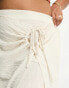 Vero Moda Curve wrap tie midi skirt in white