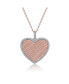 Фото #1 товара Sterling Silver 18K Rose Gold Plated Heart Pendant Necklace