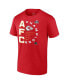 ფოტო #2 პროდუქტის Men's Red Kansas City Chiefs 2023 AFC Champions Right Side Big and Tall T-shirt