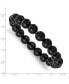 ფოტო #3 პროდუქტის 10mm Black Agate Beaded Stretch Bracelet