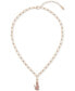 ფოტო #1 პროდუქტის Gold-Tone Stainless Steel Pavé Crocodile Pendant Necklace, 17" + 2" extender