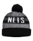 Фото #2 товара Big Boys Black Brooklyn Nets Stripe Cuffed Knit Hat with Pom