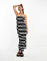 Фото #1 товара ASOS DESIGN bandeau bodycon midi dress in mono stripe