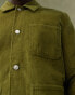 ASOS DESIGN corduroy worker jacket in green