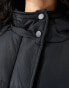 Threadbare maxi puffer coat with hood in black