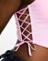 Фото #3 товара Gilly Hicks corset top with tie side detail in pink