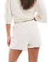 ASOS DESIGN Kelly towelling co-ord beach short in cream Бежевый, XS - EU 32-34 - фото #4