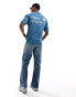 ADPT oversized t-shirt with text backprint in blue teal