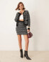 Фото #3 товара Vila knitted polo cardigan co-ord in black boucle check