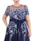 Plus Size Embroidered Mesh Dress