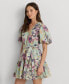 Women's Floral Cotton Voile Puff-Sleeve Dress