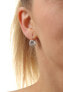 Gentle silver earrings with clear zircons E0000673, E0000674